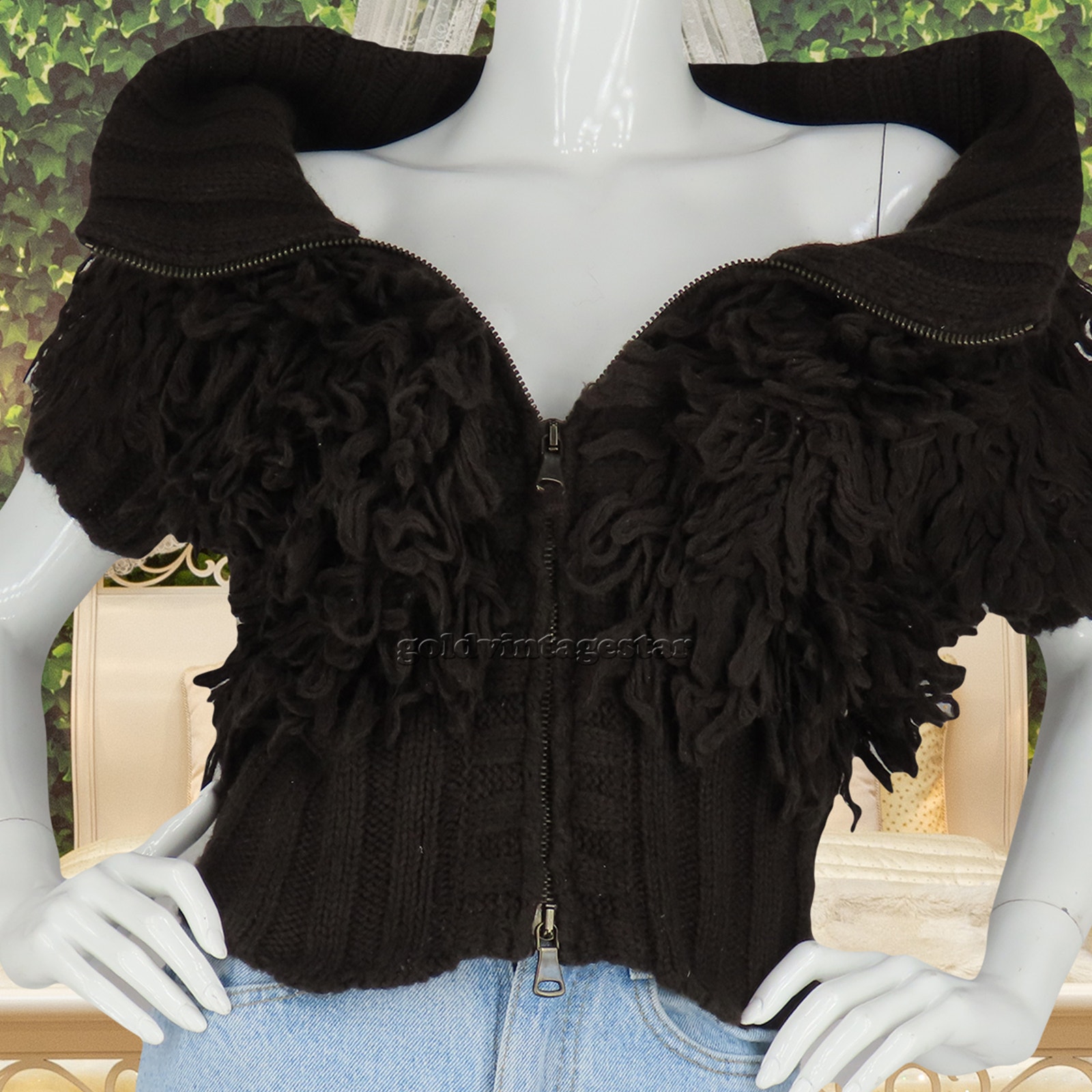 United Colors of Benetton Chunky Knit Tassel Wool Sweater