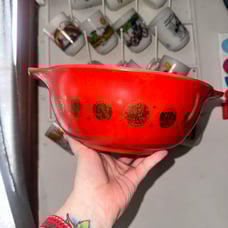 Vintage glasbake coin chip bowl