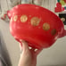 Vintage glasbake coin chip bowl