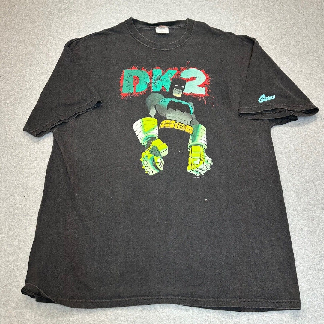 Frank Miller Dark Knight 2 DC Comics 2002 Black Shirt VTG Size 2XL Graphitti