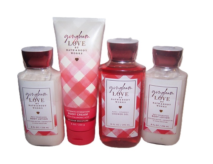 Gingham Love Cream, Shower Gel, Lotion Bath & Body Works 4 Piece Set