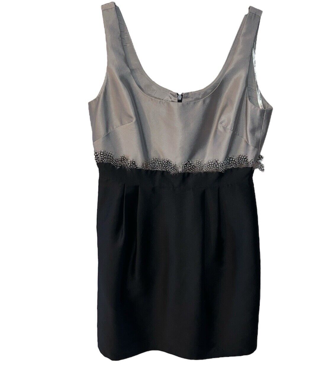 KAY UNGER New York Jacquard Dress Sz 12 Fit & Flare Womens Feather Ethereal
