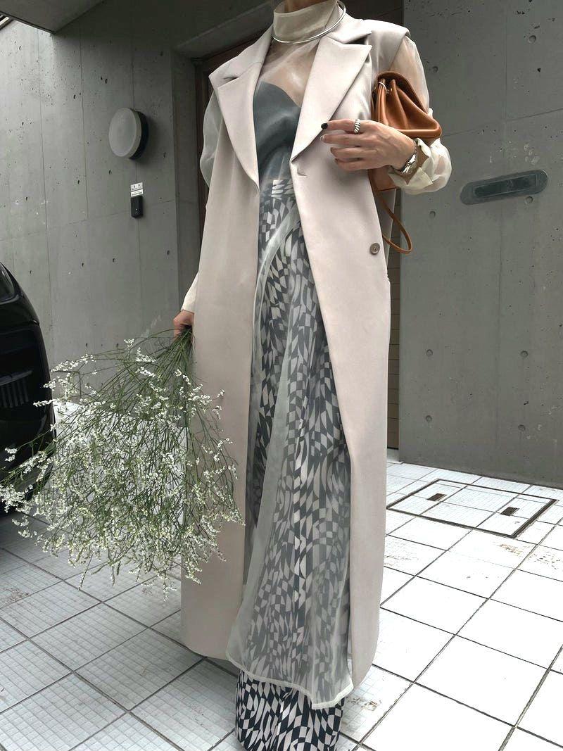 LONG VEST SET SHEER DRESS ameri vintage - メルカリ