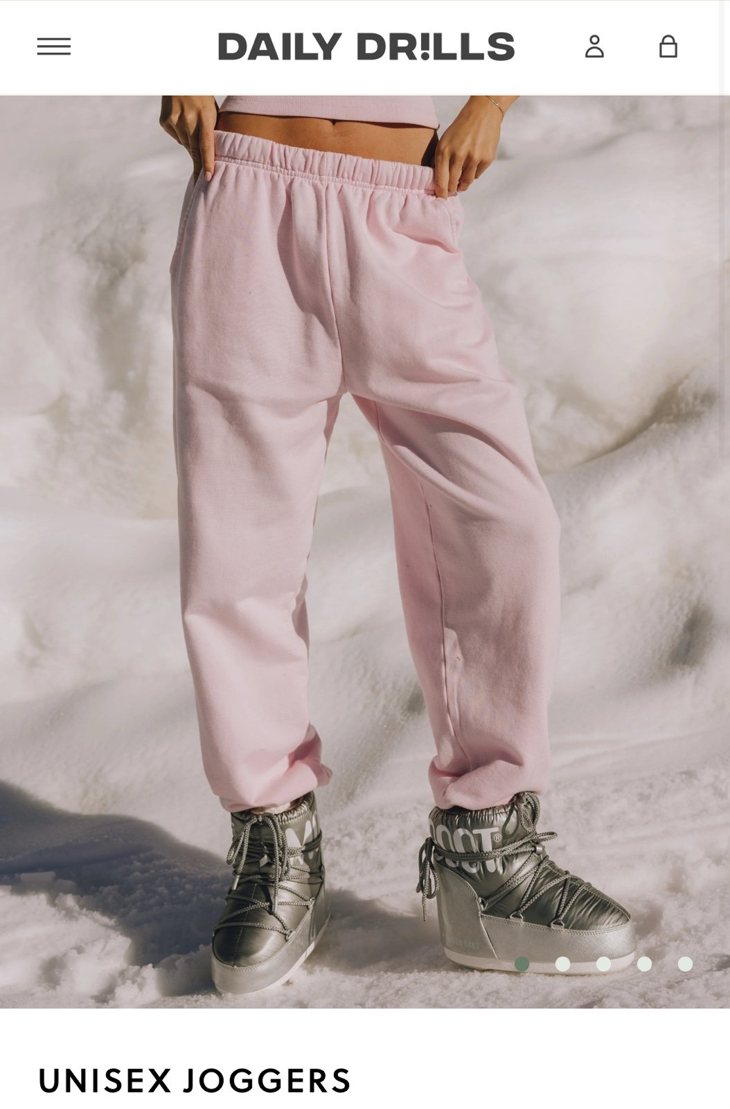 Daily Drills Monochrome Unisex Joggers Cupid Pink Size XS/S