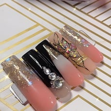 Press on nails ❤️ GOLDEN❤️ Acrylic set