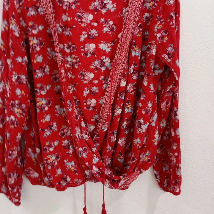 Red Floral Blouse