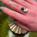 Onyx Silver Ring Moon Ring 925