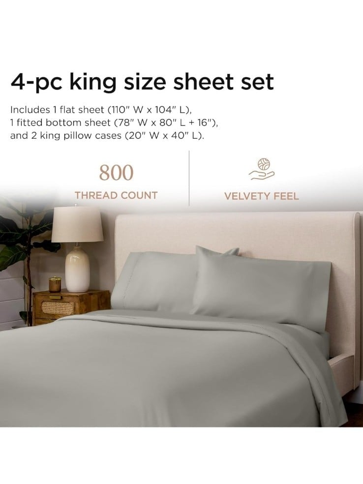 Threadmill Luxury 800 Thread Count King 100% Cotton Sheets