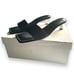 NWB Good America Kickstand Slide Sandal In Black And Gold Size 9.5