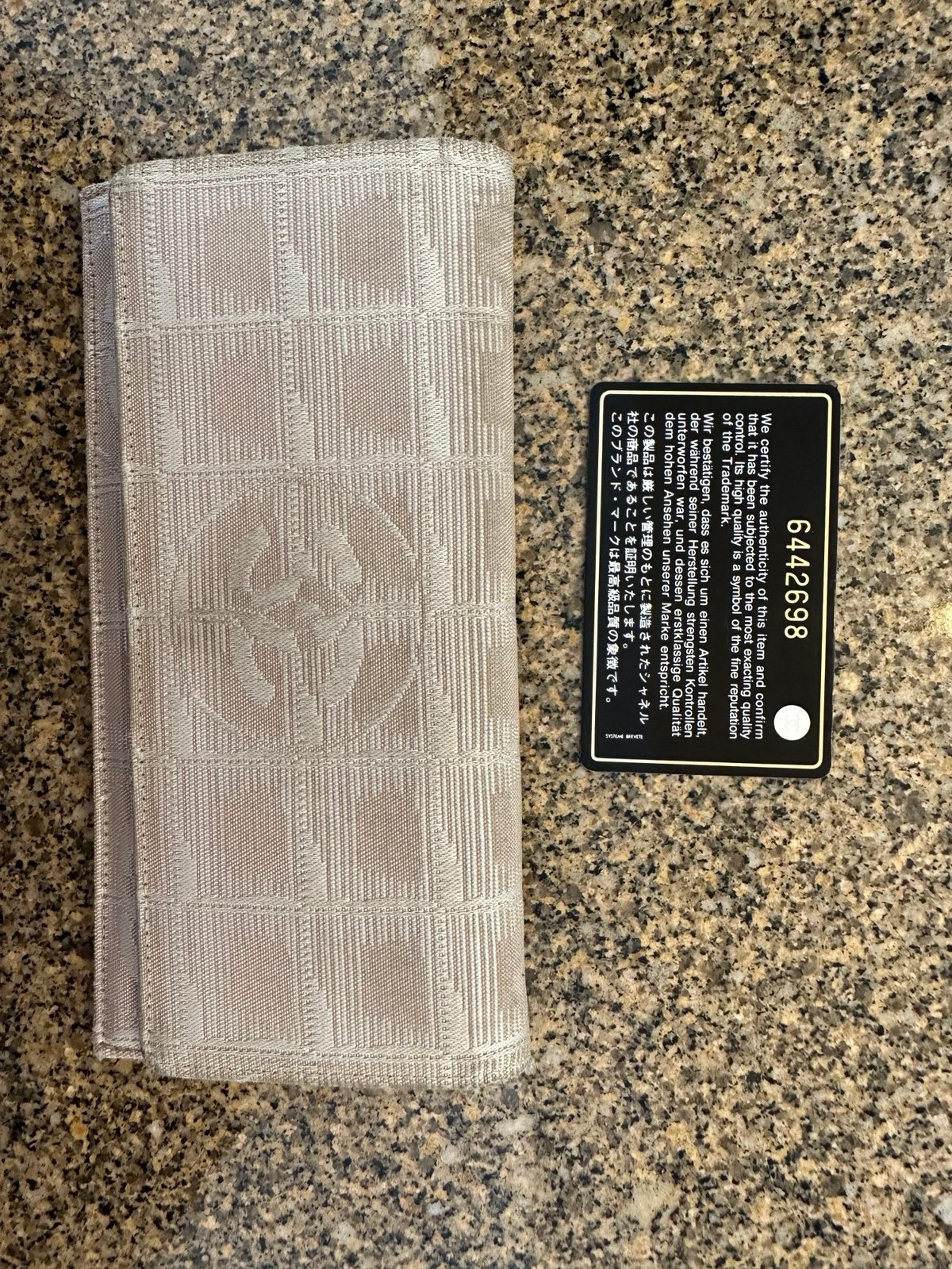 CHANEL BEIGE NYLON TRAVEL LINE LONG WALLET