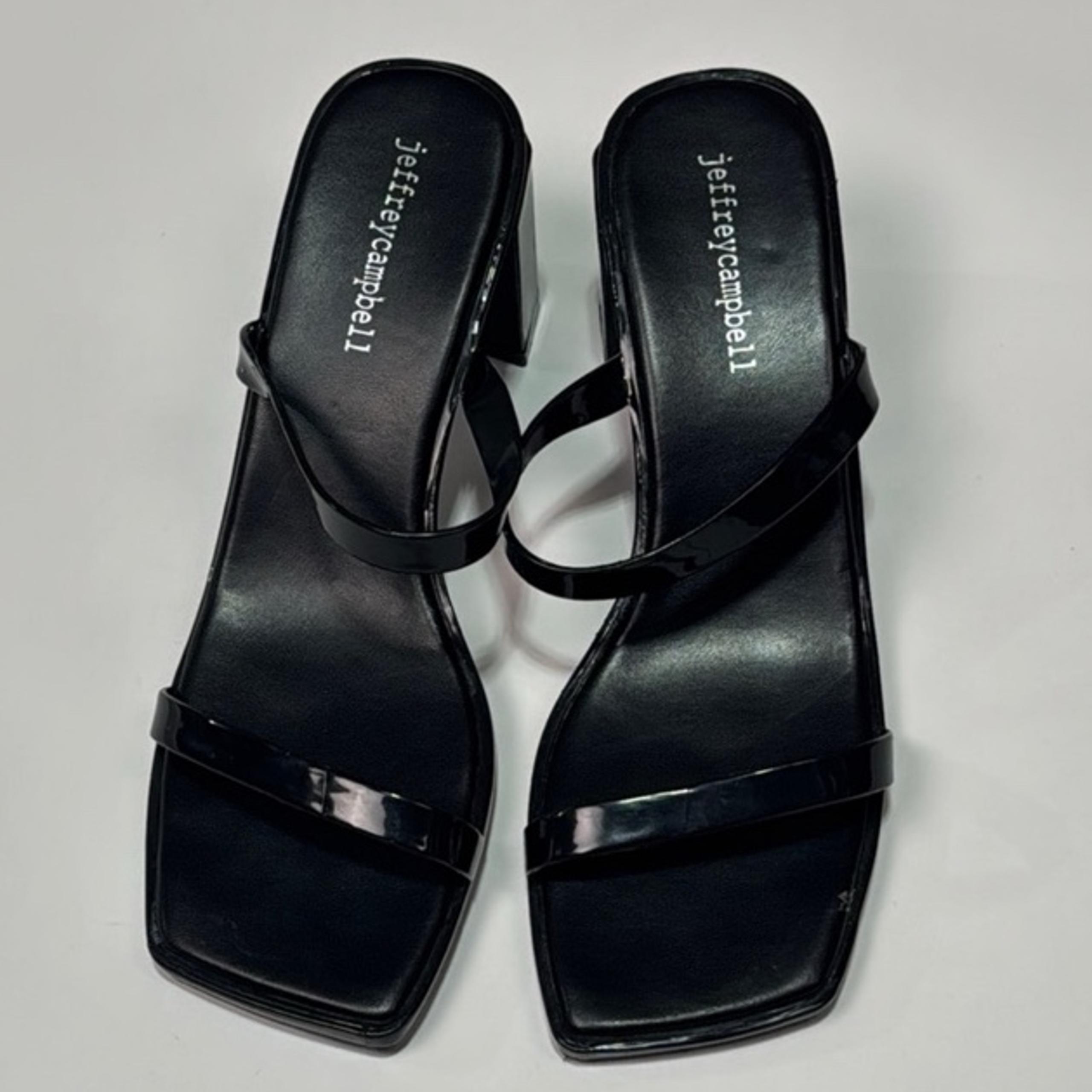 Jeffrey Campbell Women's Jamm-3 Jelly Heeled Strappy Sandals Black Size 8