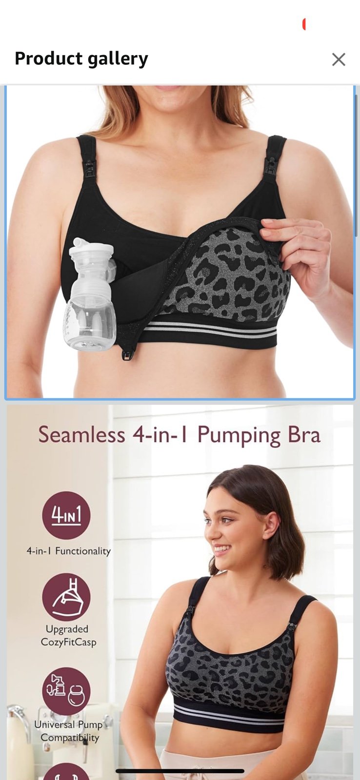 Momcozy Seamless 4-in-1 Pumping Bra Hands Free,Pumping & Nursing Bra Size Large