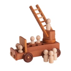 Wooden Fire Truck Toy