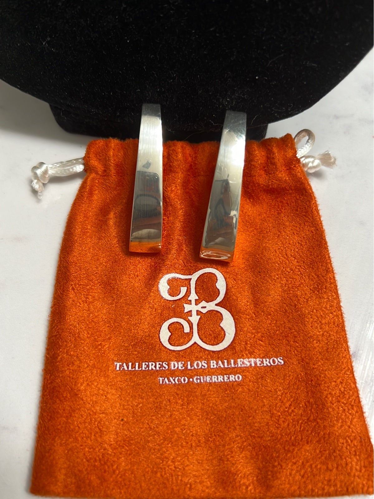 LOS BALLESTEROS Mexico Sterling Silver .925 Geometric Modernist Earrings
