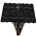 NWT VICTORIA'S SECRET High Waist Thong Pantie Sz M Black Lace Beige Trim