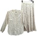 Sears Vintage 60s Polka Dot 2 Piece Skirt Set Oversized Long Sleeve Maxi Pleated