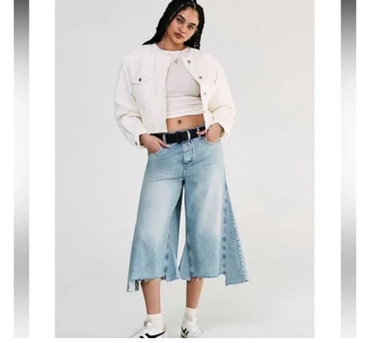 We the free ripple wide leg crop denim jeans women’s