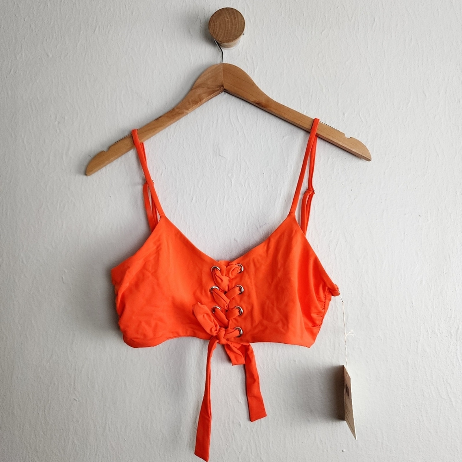 NWT Mara Hoffman Scarlette Vitamina Lace Up Swim Bikini Top