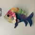 Jacque Tatum Mid Century Post Modern Textured Metal Fish Wall Mounted Sculpture