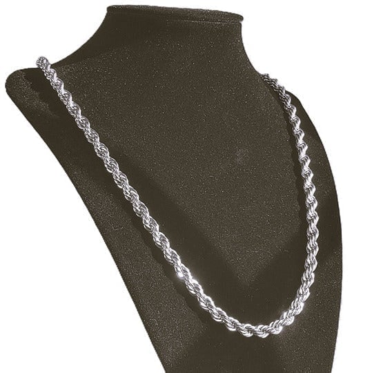 18K White Gold Womens Diamond Cut Rope Chain Necklace Jewelry 28 18 Karat 28in