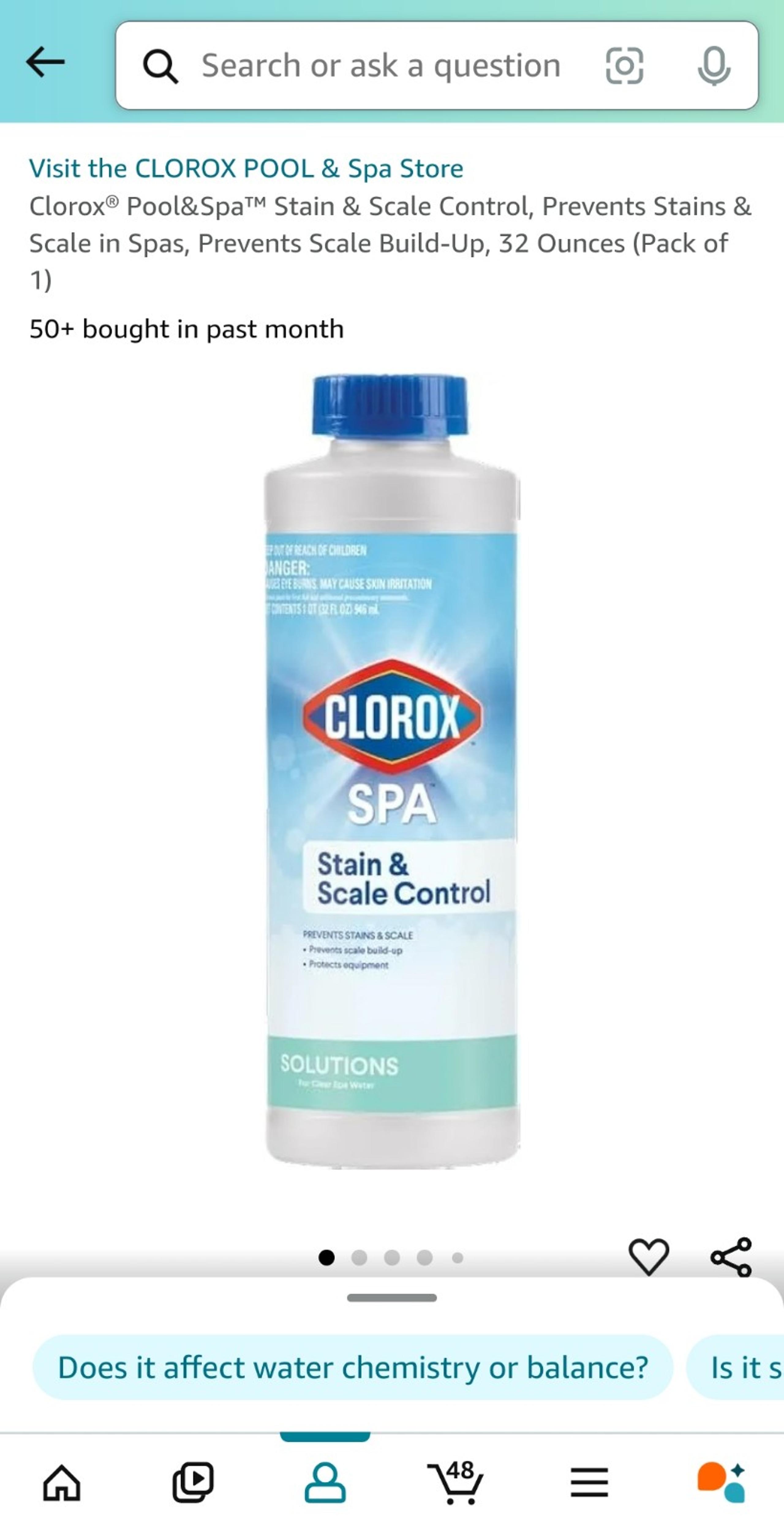 Spa Stain & Scale Control Pool Cleaner Hot Tub Spa