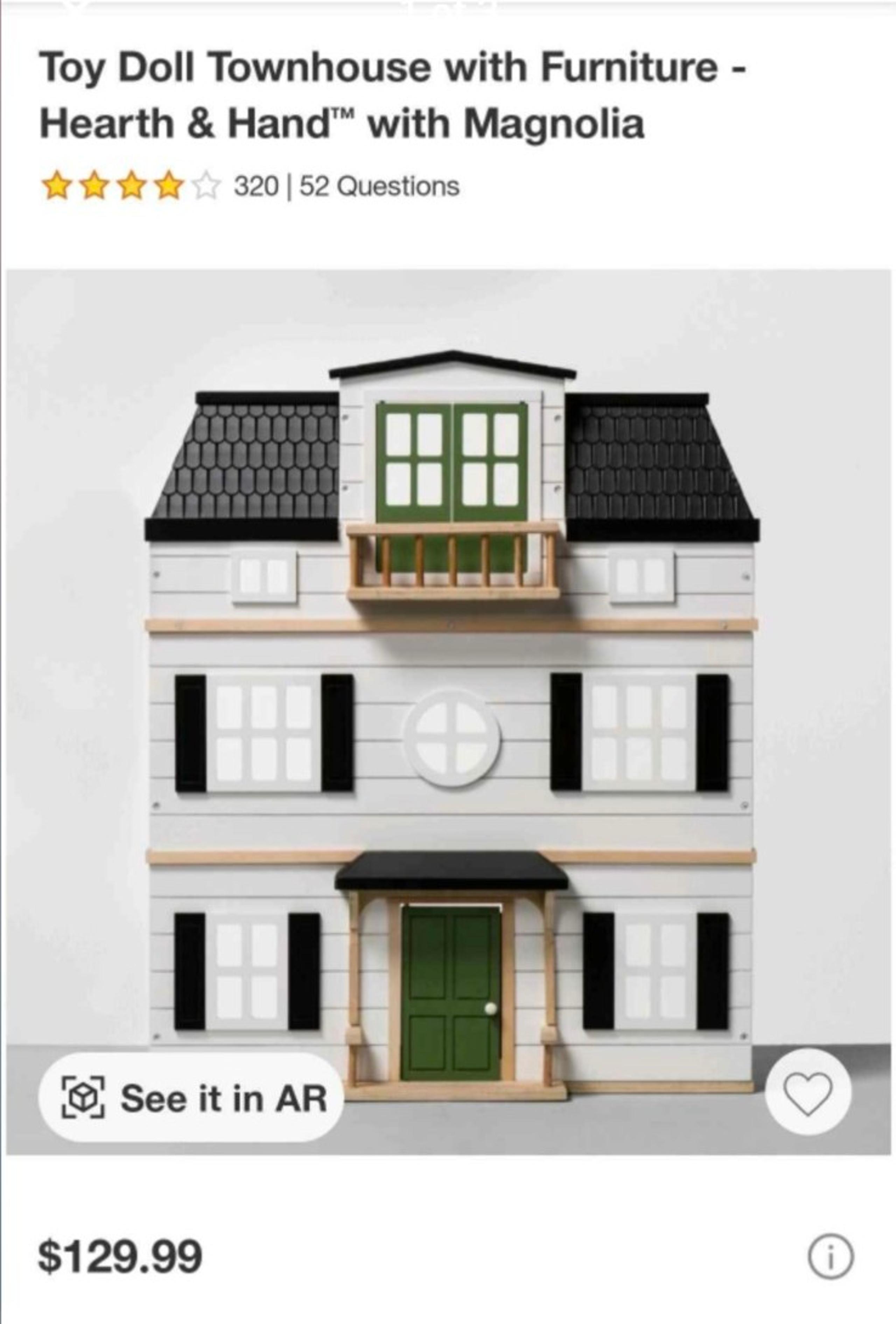 Hearth and Hand Mangolia Dollhouse with furniture