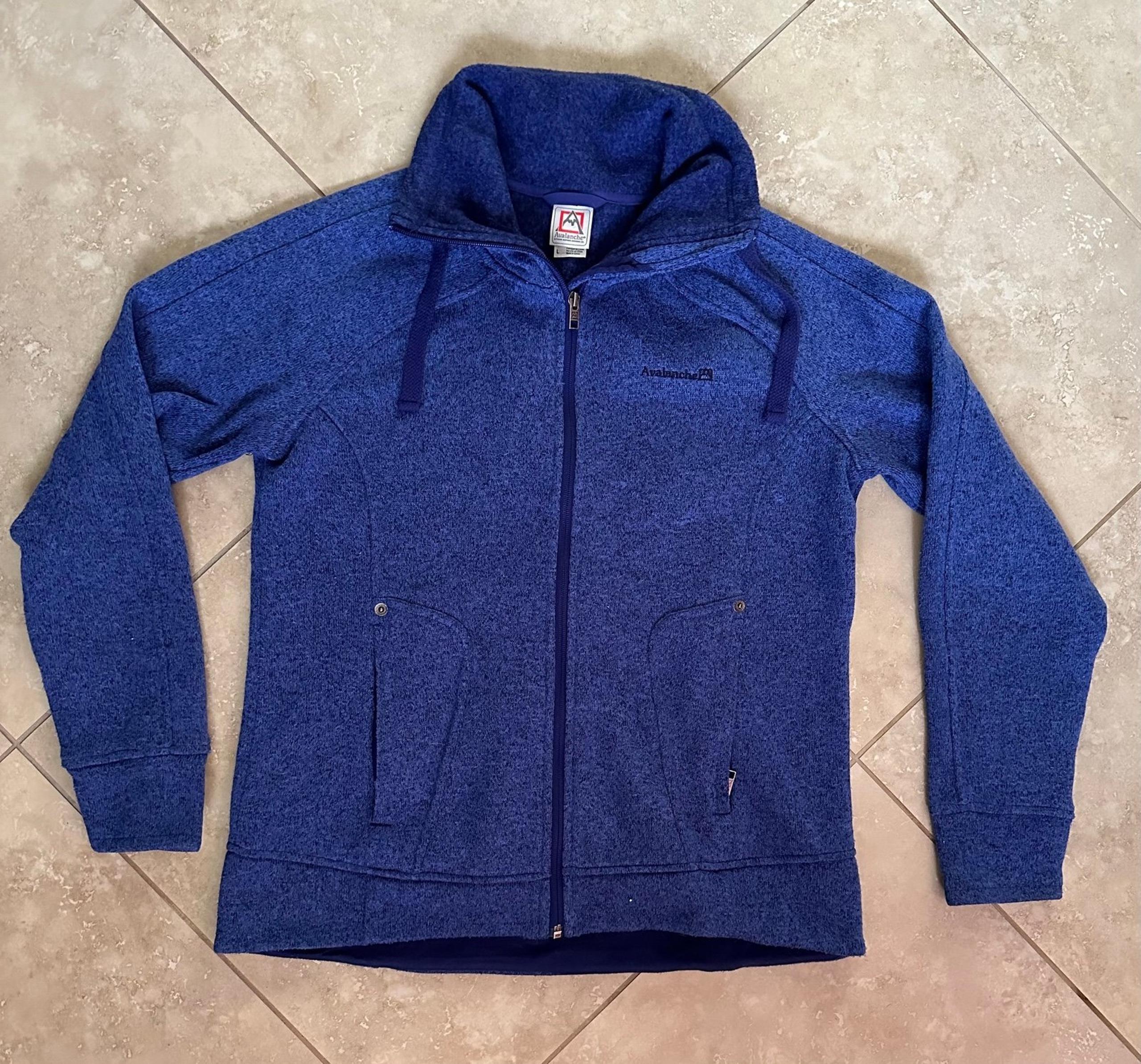 Avalanche Womens Full Zip Moisture Wicking Sweater Knit Fleece Jacket Size L