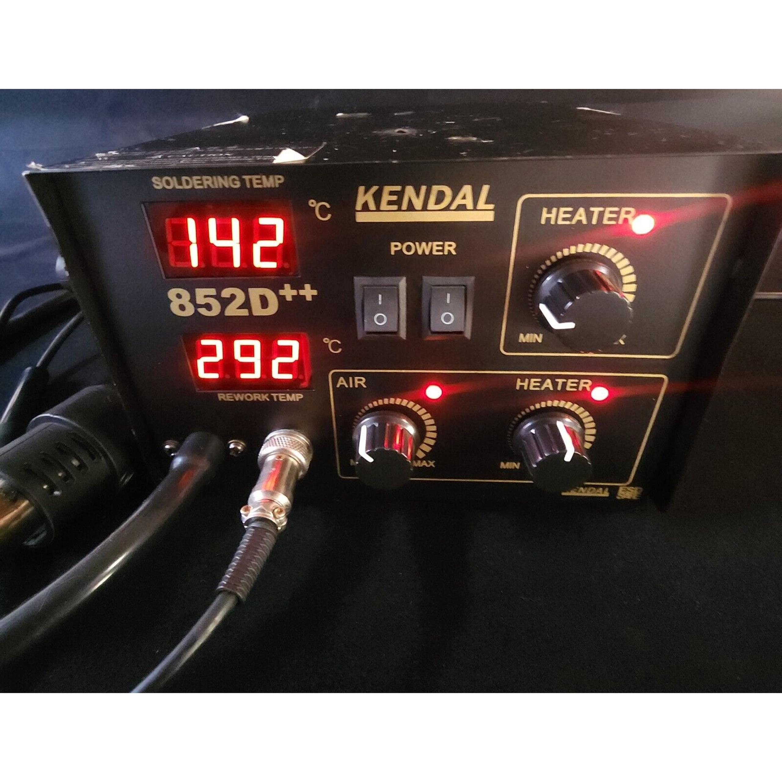 KENDAL 852D++ Electric Solder Soldering Iron Station With Hot Air Gun 110V Used