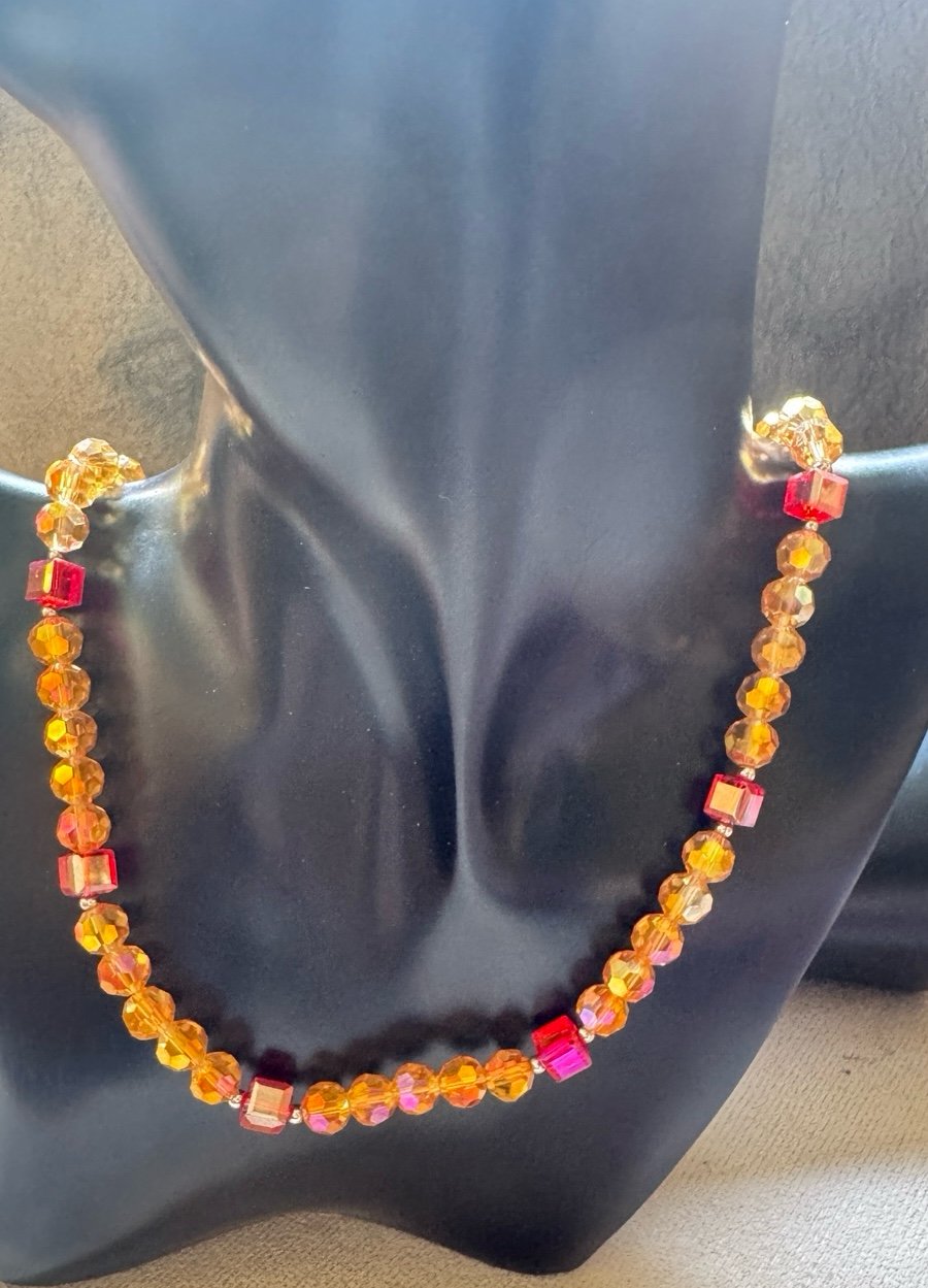 Beautiful orange crystal Necklace