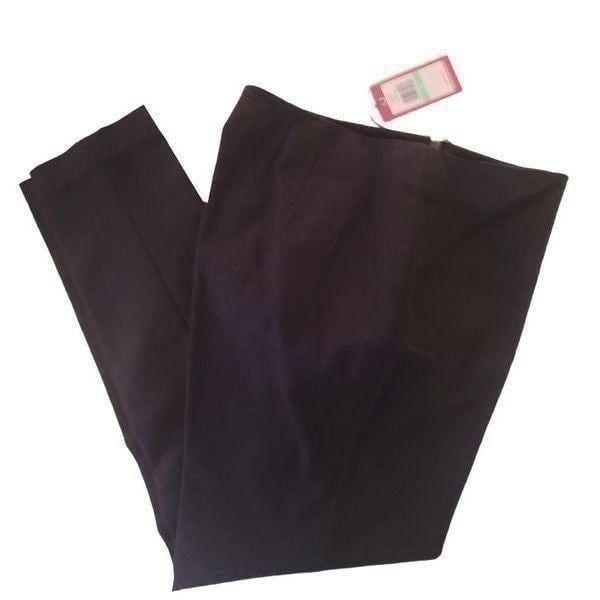 NWT Vince Camuto Womens Tailored Fit Slacks Trouser Side Zip Pants Black Size 8