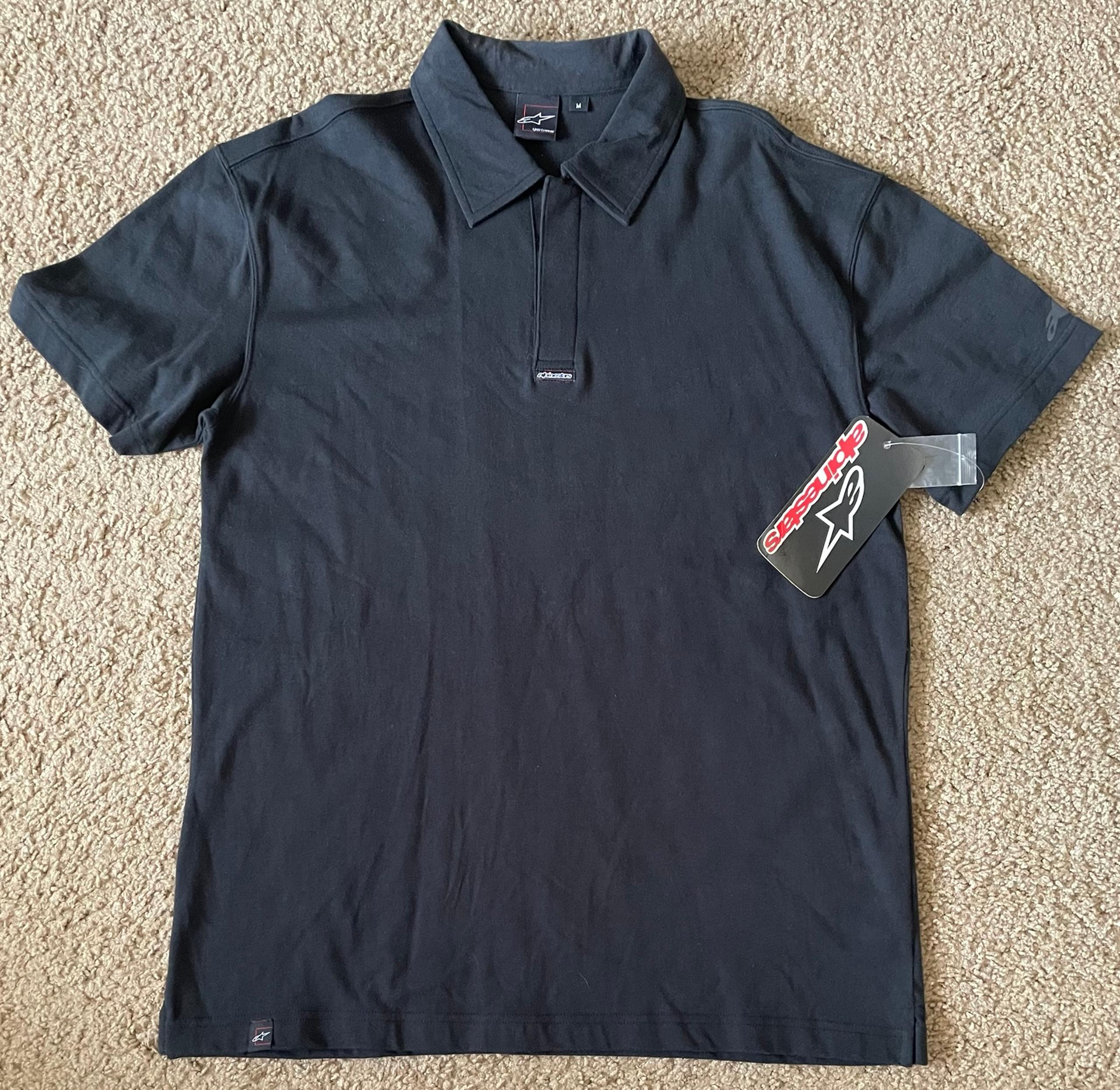 Alpinestars Sportswear RPM Short Sleeve Polo Shirt Black Moto Logo Medium JBHS