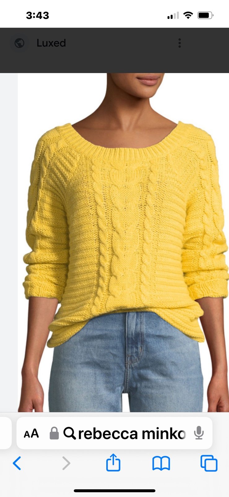 NWT June Rebecca Minkoff yellow Sweater acrylic wool & alpaca. Sz L