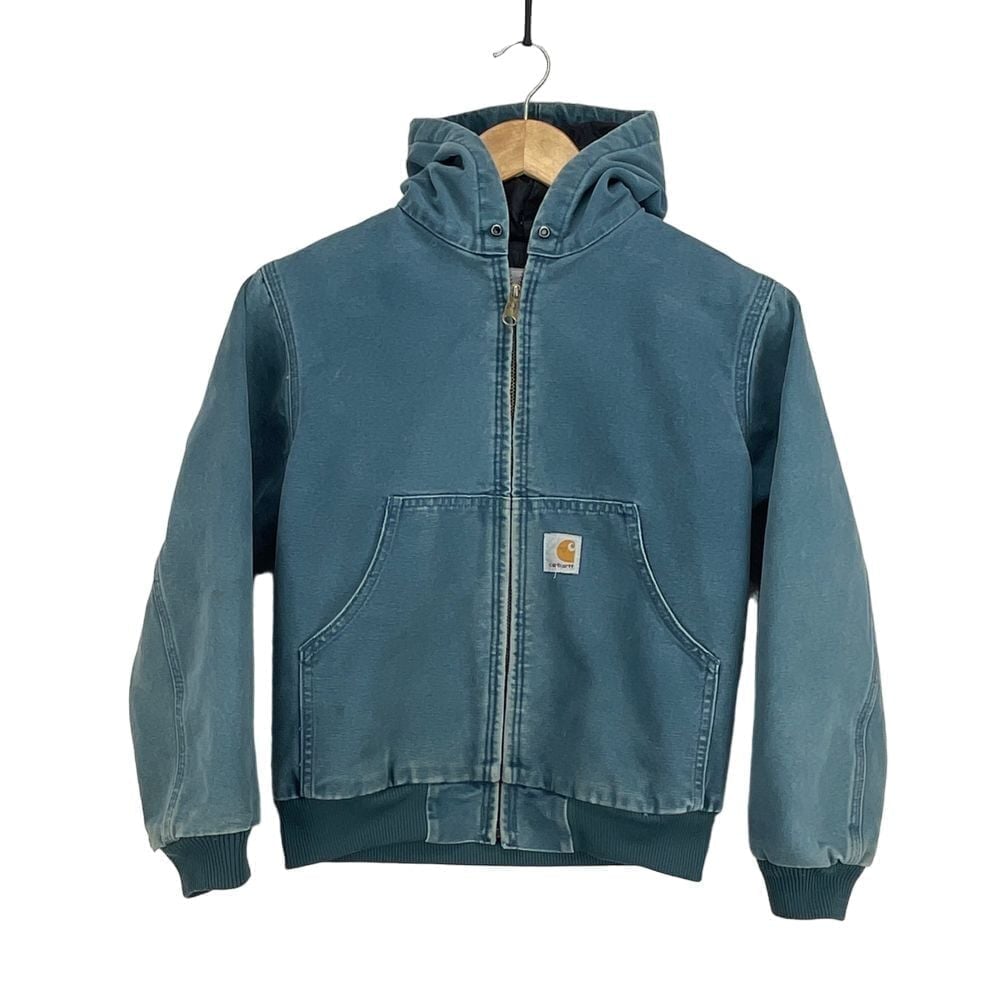 Vintage Carhartt Mid-Weight Quilt Lined Jacket Youth Medium JQ696 Cobalt Blue