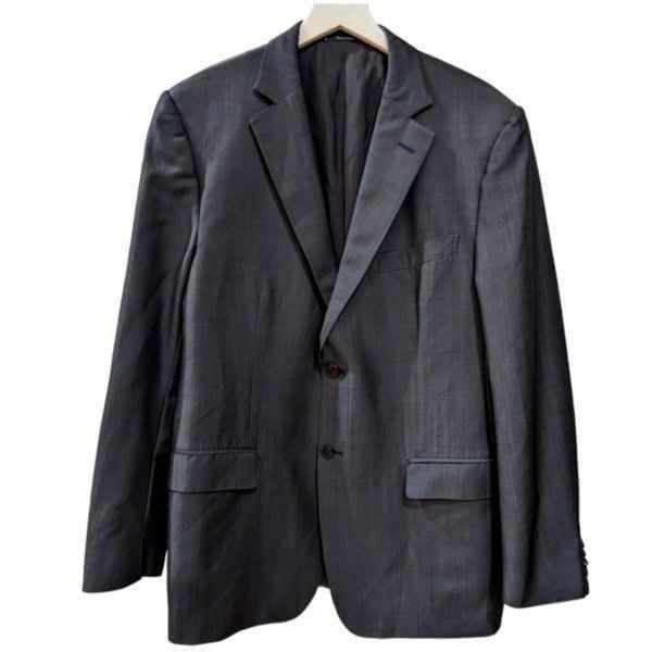 Zegna Mens Wool & Mohair Two Button Shiny Navy Blue Blazer 28QCG4 Size EU 54R