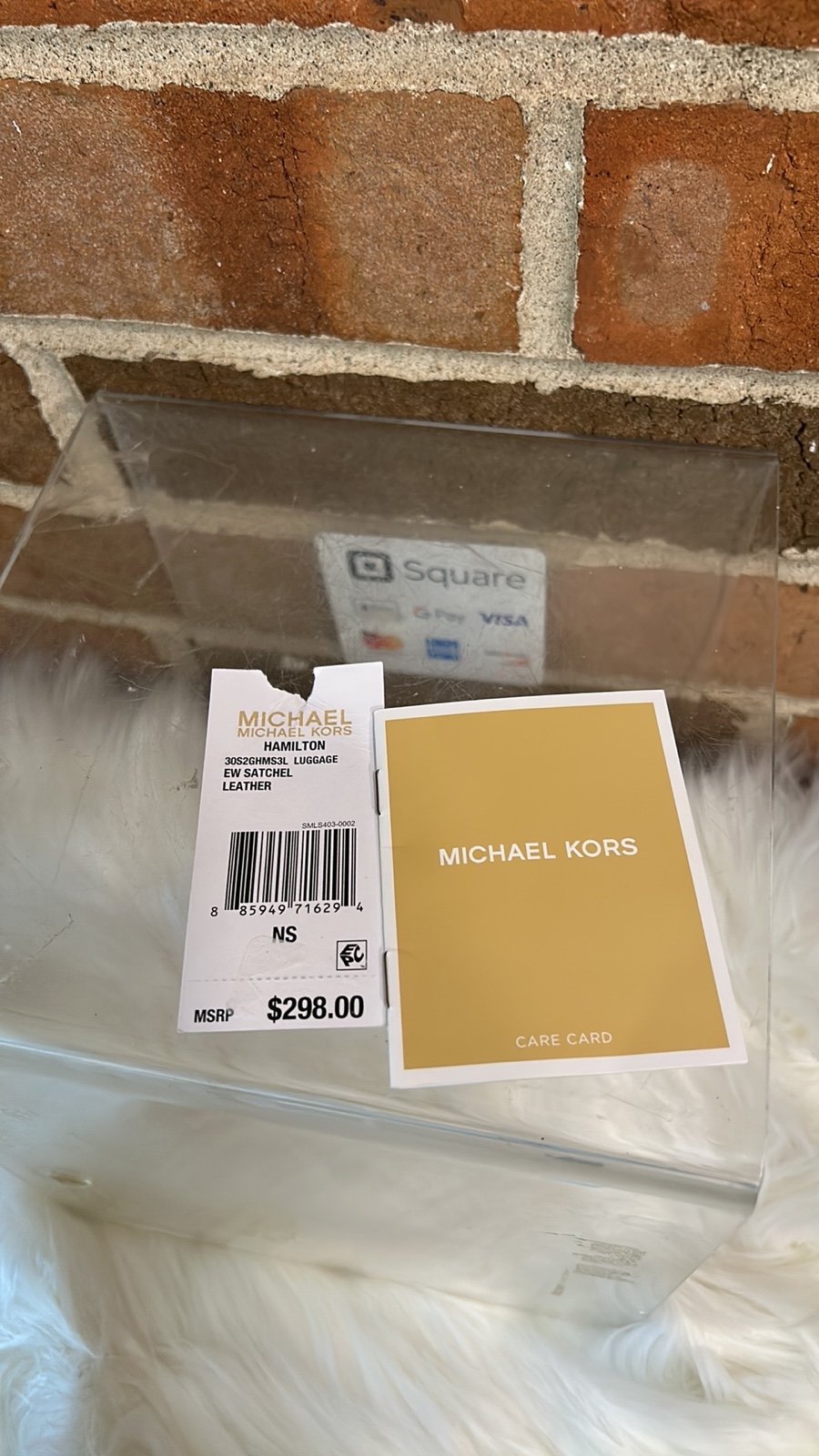Michael Kors Hamilton Saffiano MD Satchel, Shoulder Bag 298 Luggage #069 NWT