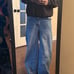 Upcylced - Baggy, wide leg, light wash, blue jeans with a relaxed fit