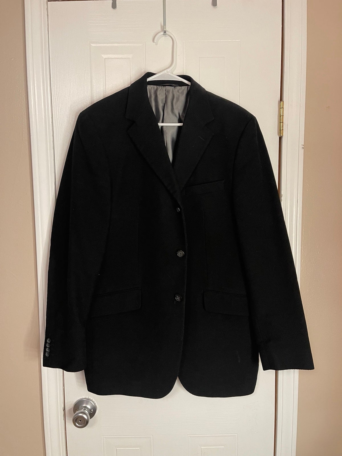 Banana Republic black corduroy blazer with steal interior colored liner, 42R