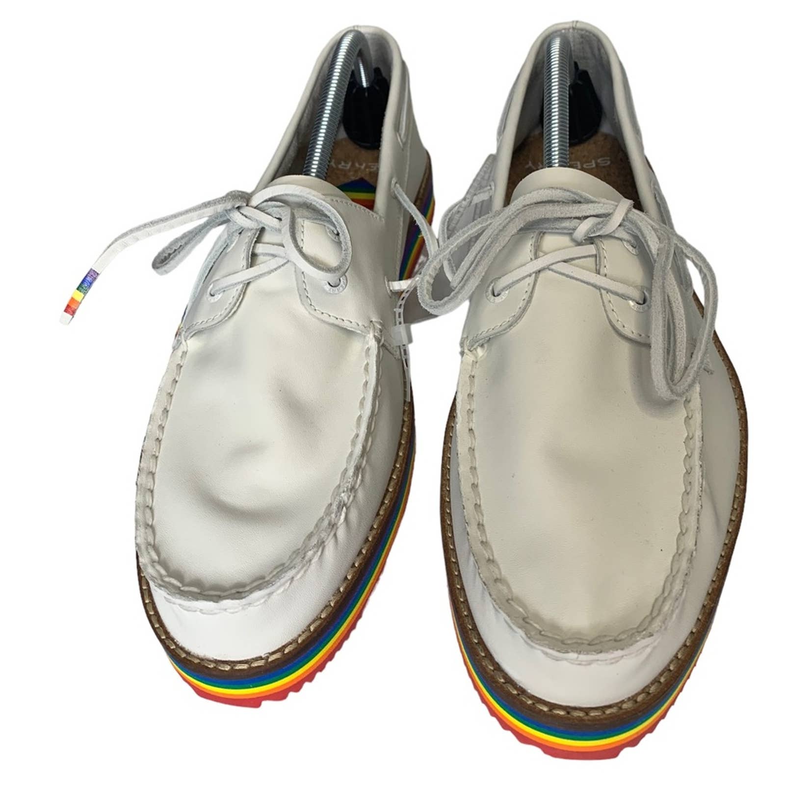 NEW SPERRY TOP SIDER PRIDE [STS87613] BOAT SHOE RAINBOW WHITE