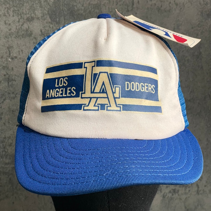 True Vintage 1970's Los Angeles Dodgers LA Super Stripe Hat Snapback Mesh w/Tag