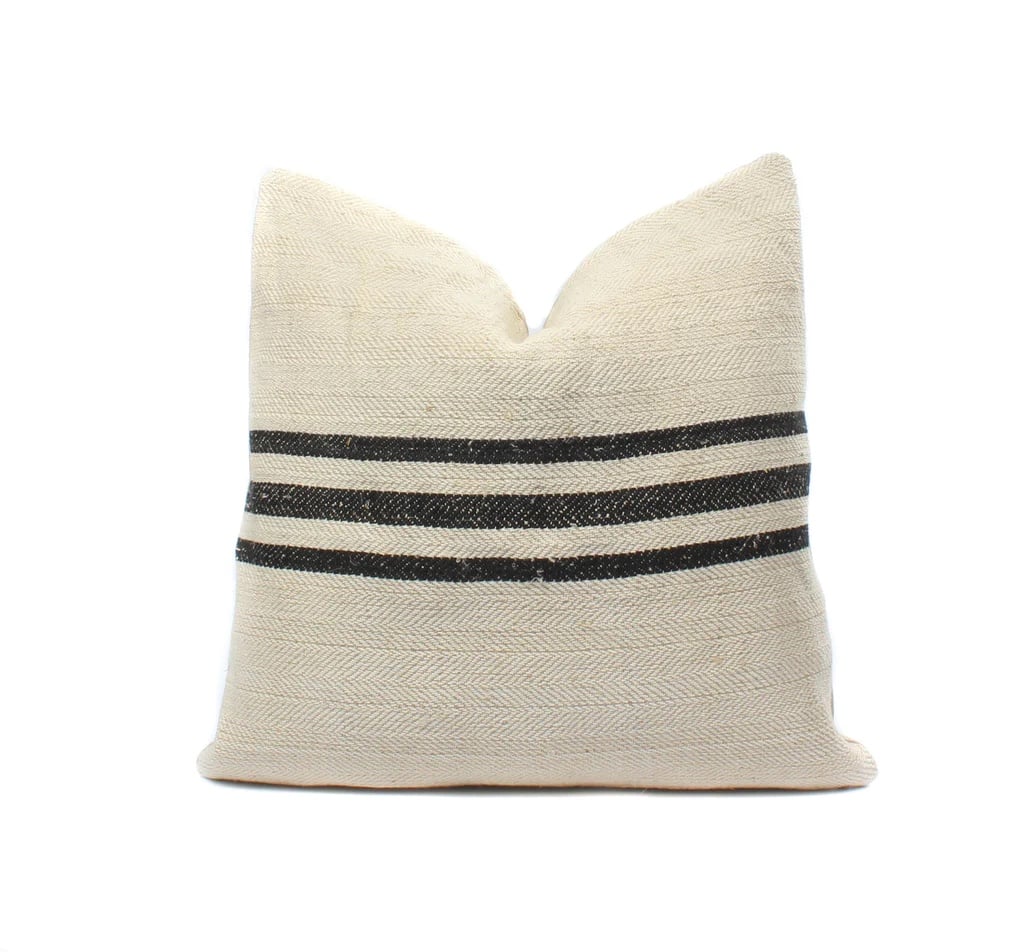Boho pillow grain sack farmhouse vintage designer pillow cover 19.5”x19.5”
