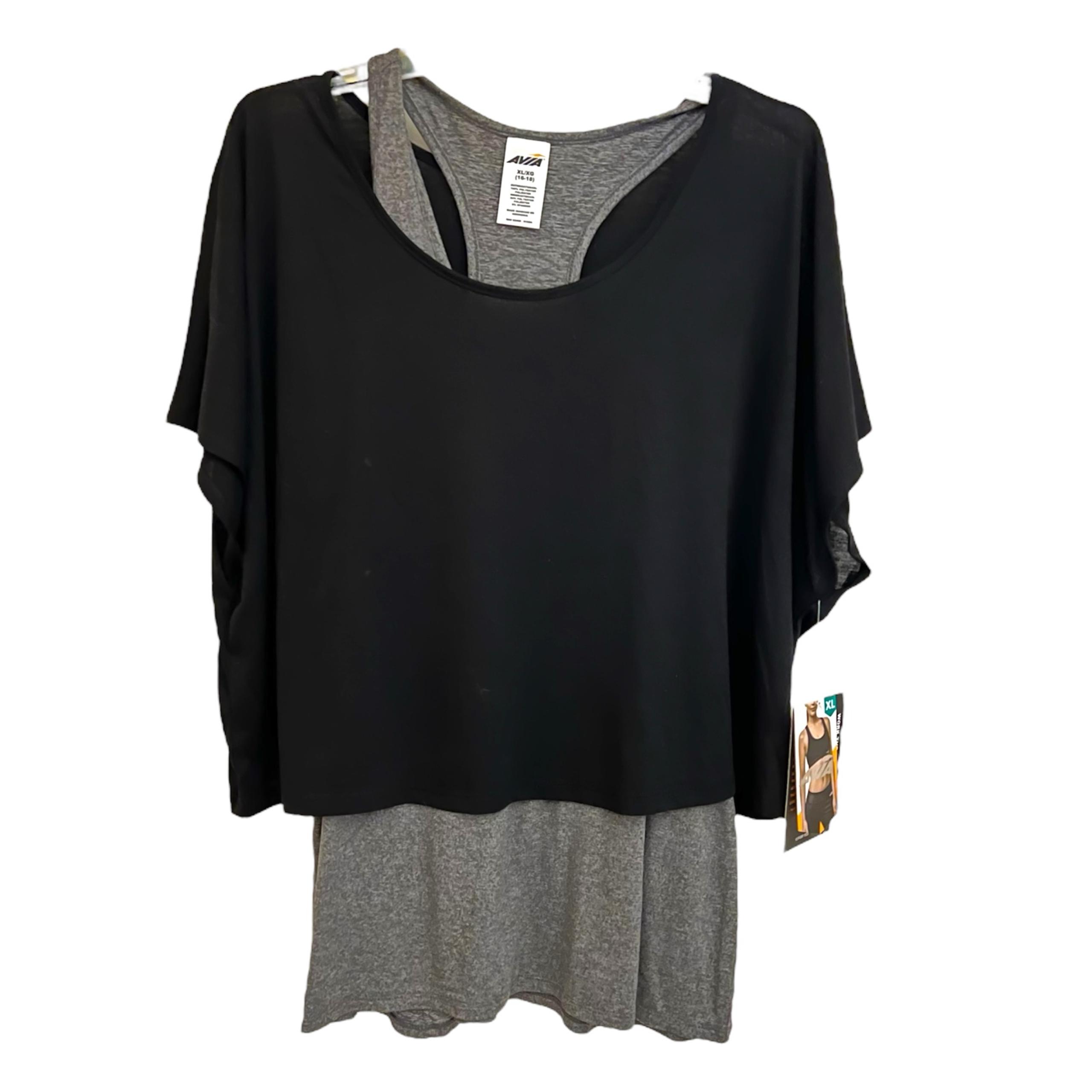 3/$15 New Avia Double Athletic shirt Combo Size XL Women’s Black & Grey