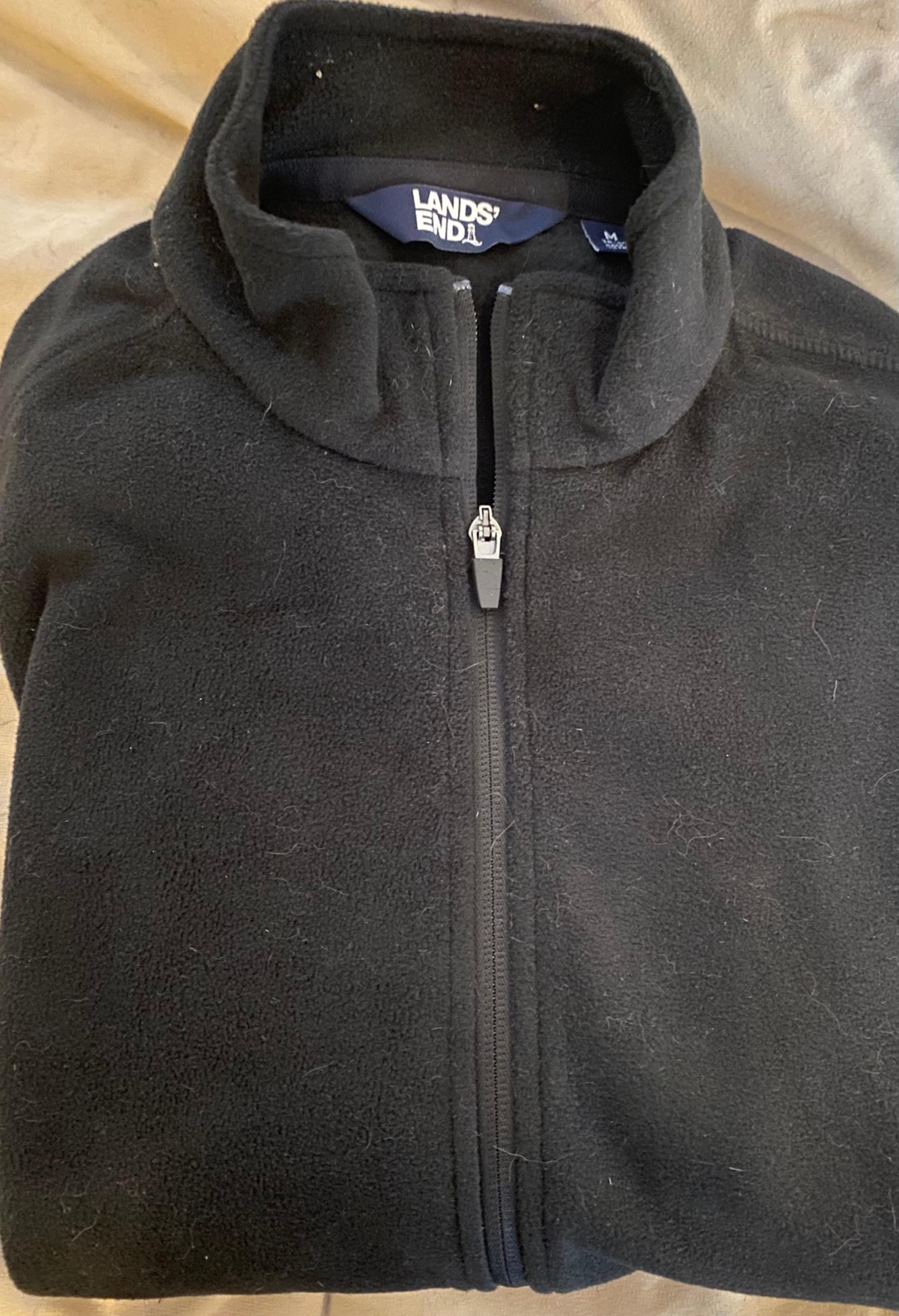 Land’s End men’s zip up fleece. Black, size M