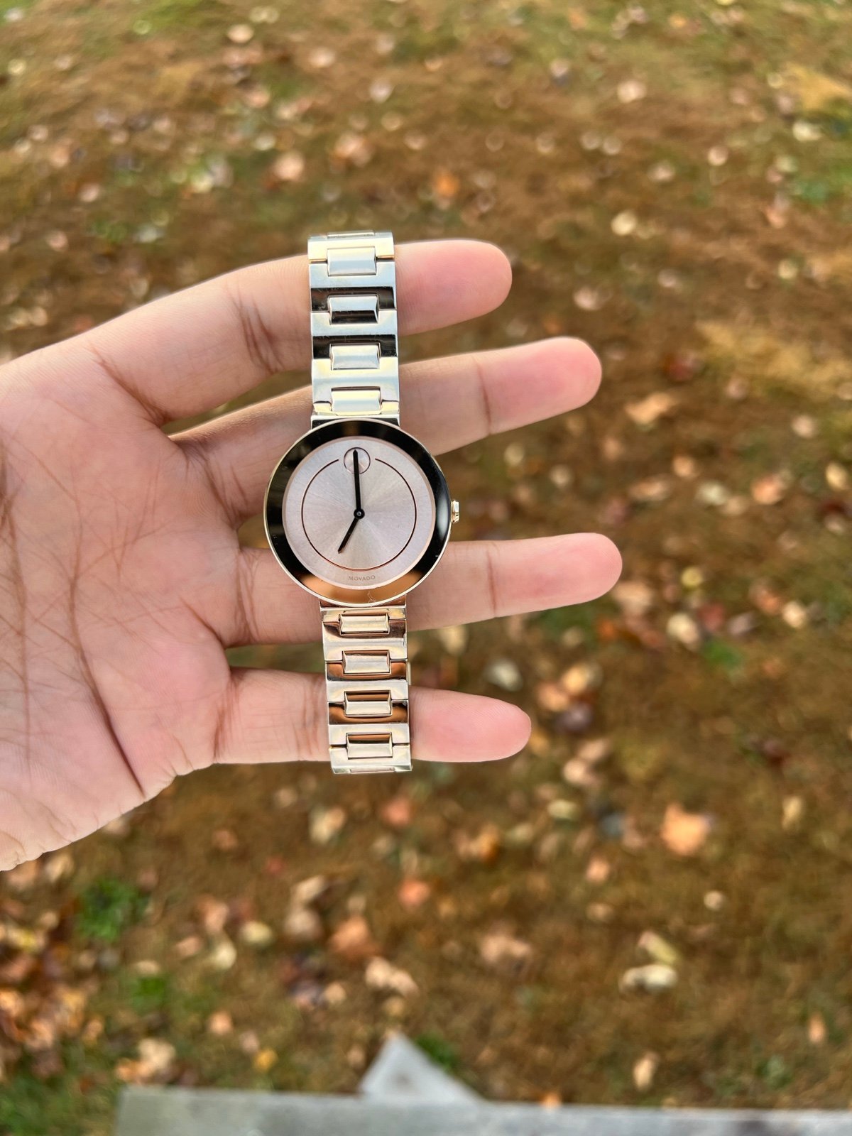 Movado Women's Bold 34mm Rose Gold Dial Stainless Steel Watch