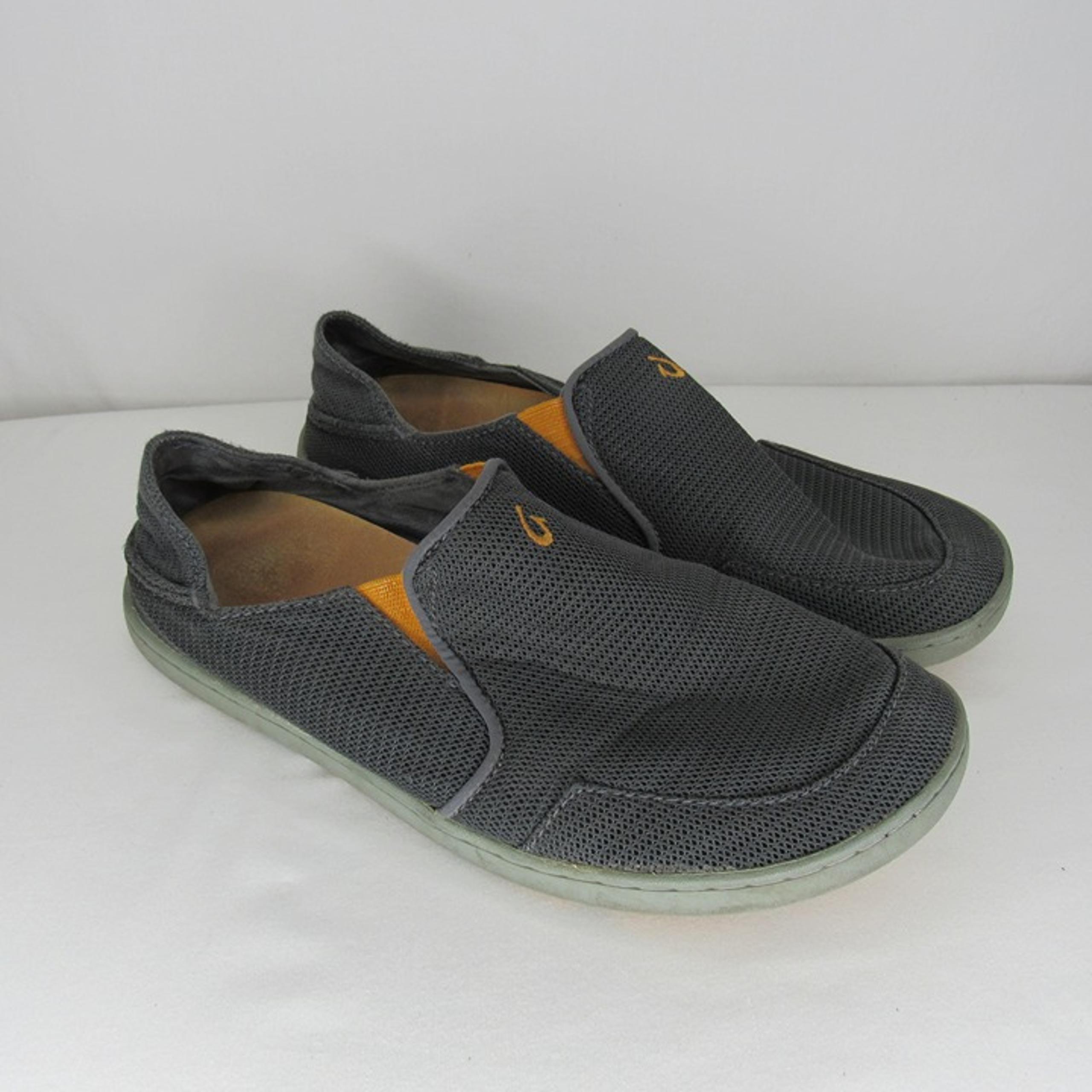 Olukai Nohea Mesh Charcoal Black Slip On Shoe Men's 8.5