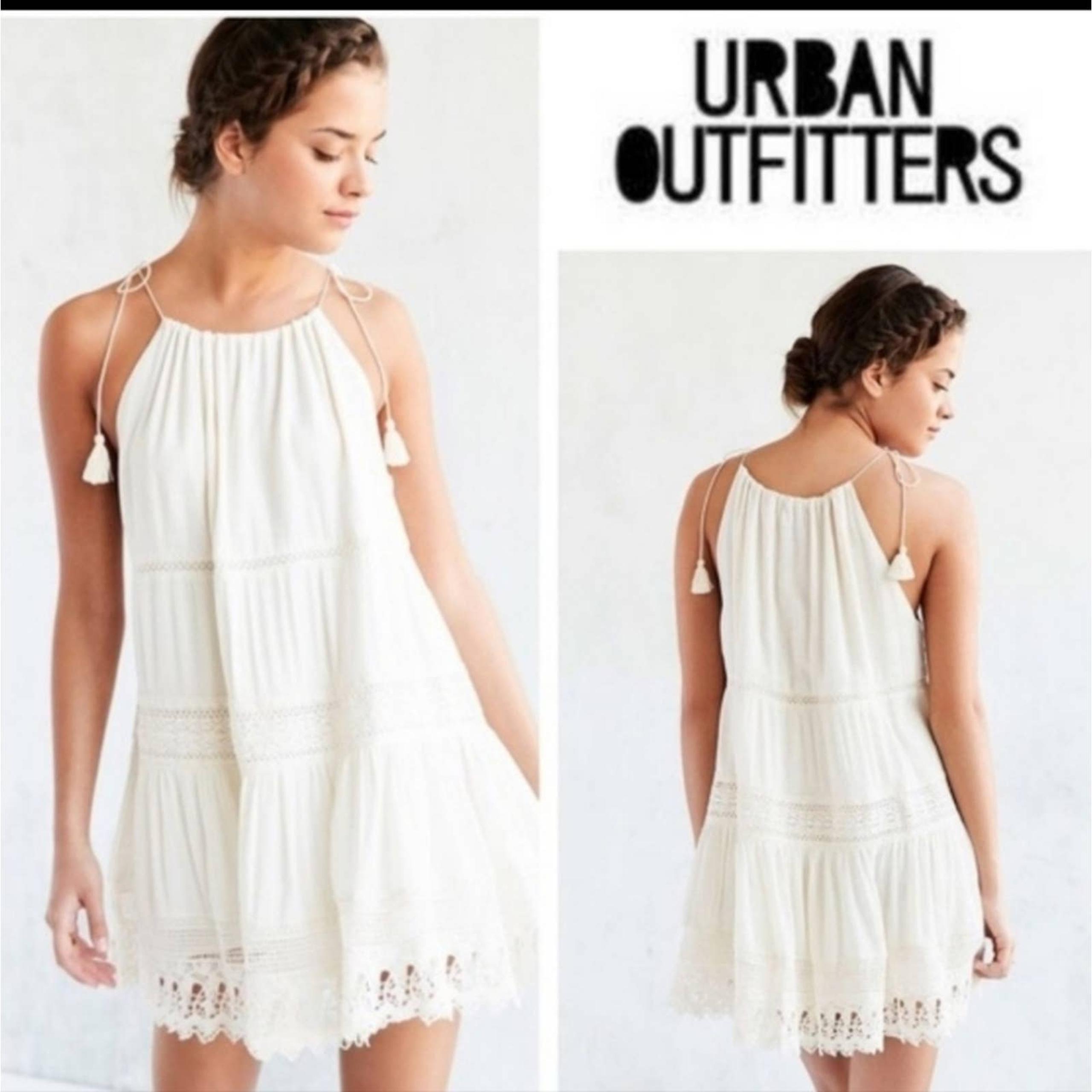 Kimchi BluenUban Outfitters cream boho  crochet dress size S