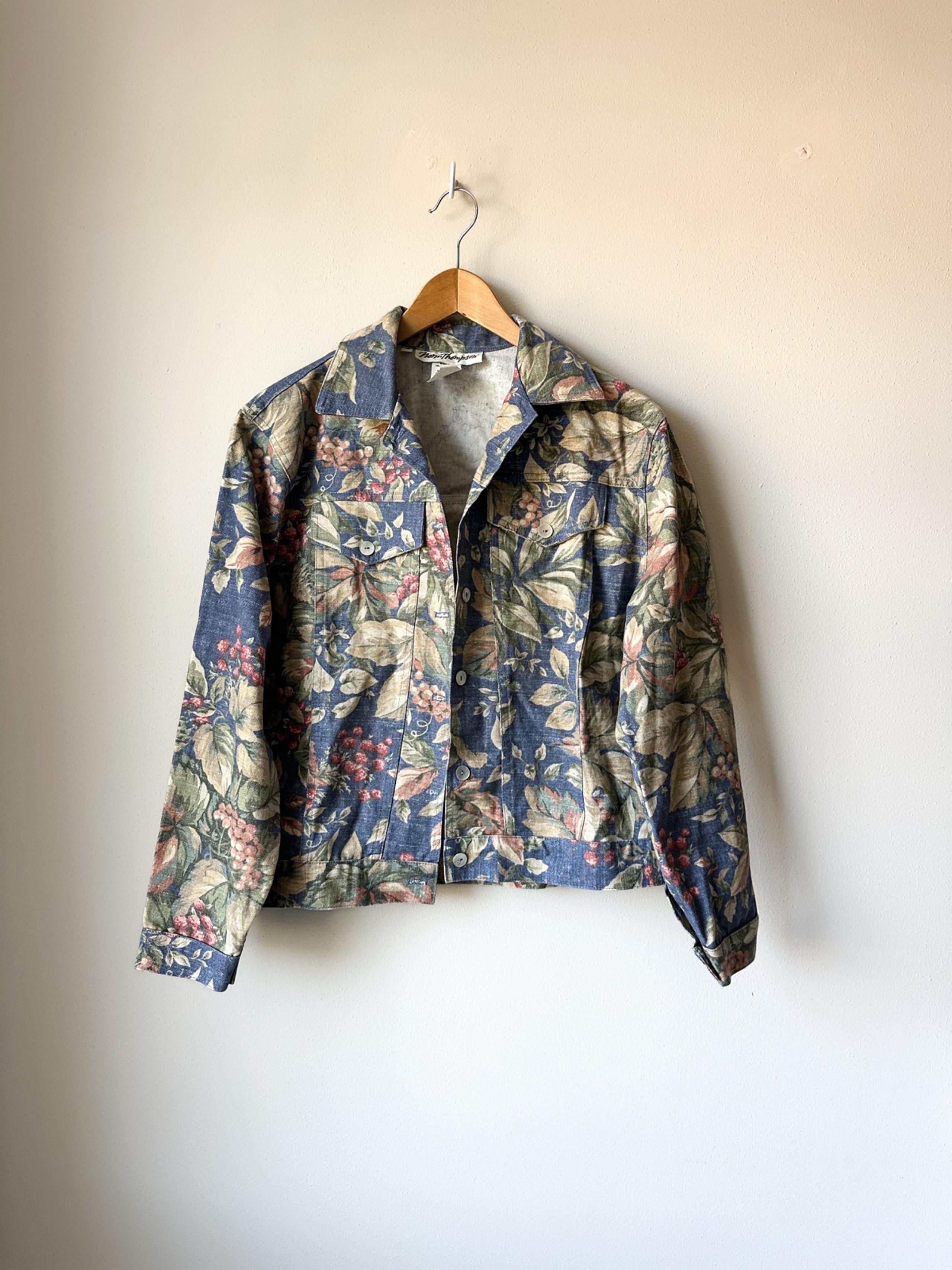 Vintage Norm Thompson Organic Cotton Floral Jacket