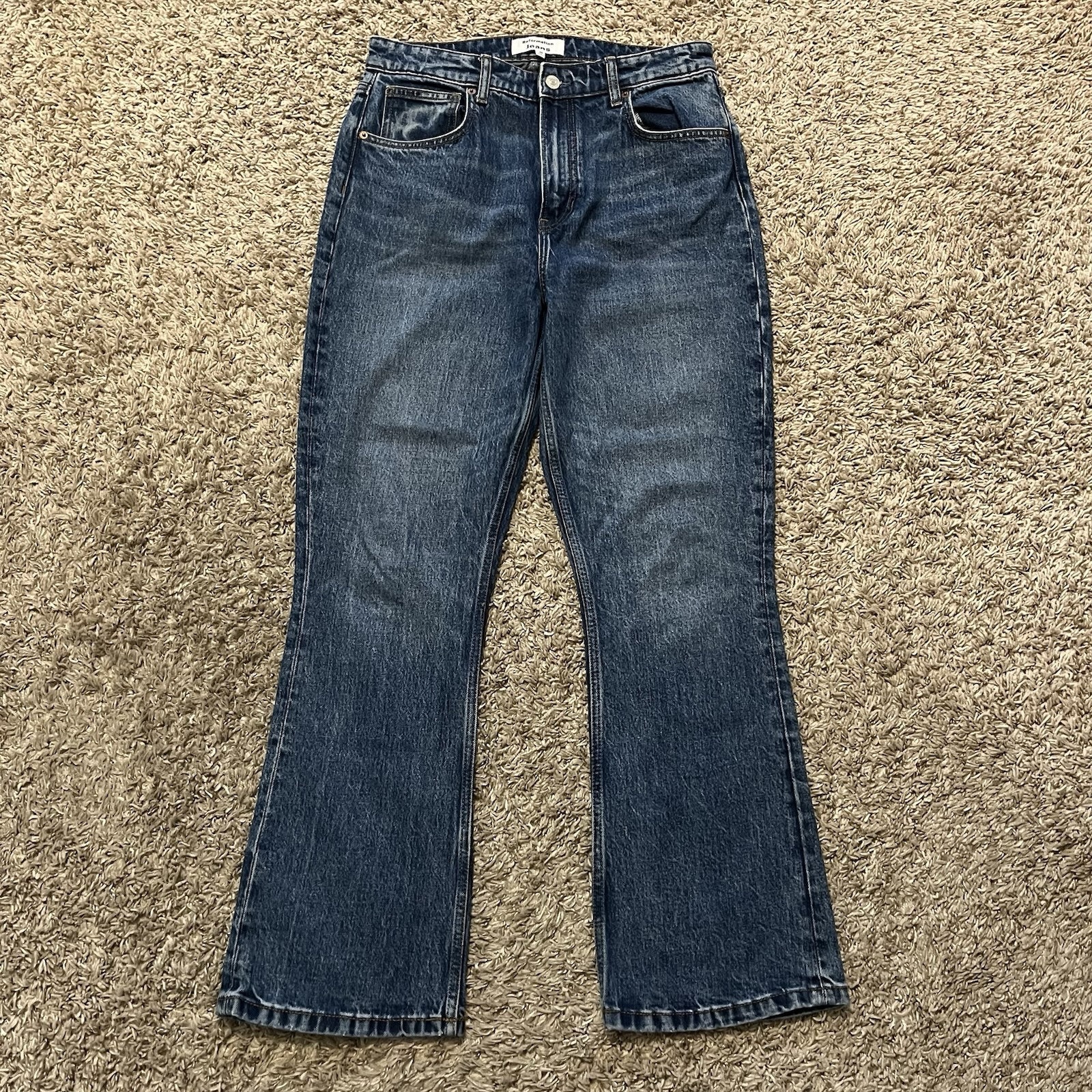 Reformation Peyton High Rise Bootcut Cropped Mercer Wash Jeans 30x29