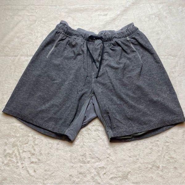 Lululemon Gray Pull On Elastic Waist Lined Shorts