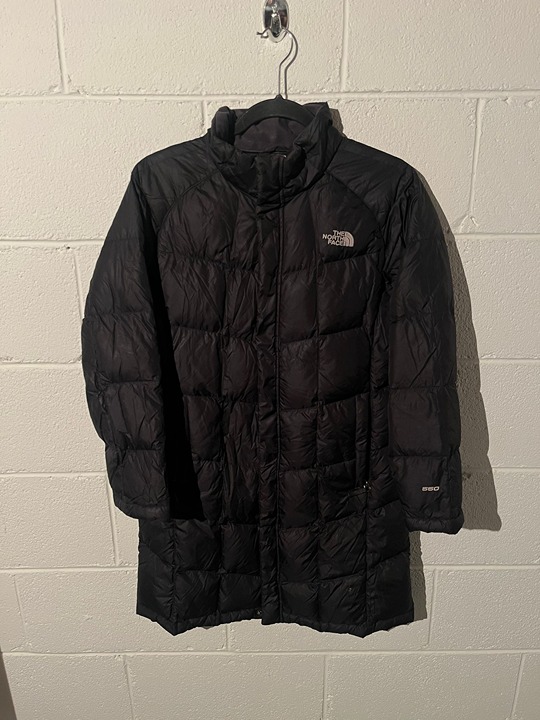 The North Face 550 Long Down puffer Coat Parka Down girls size Large kids black