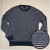J CREW Men’s Sweater Medium Navy Blue White Striped Preppy Casual Fall Work